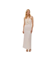 Labeca London Women's Alaia Linen Twist Maxi Dress