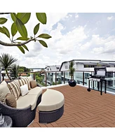 Plastic Interlocking Deck Tiles, 44-pack, Waterproof Outdoor Flooring