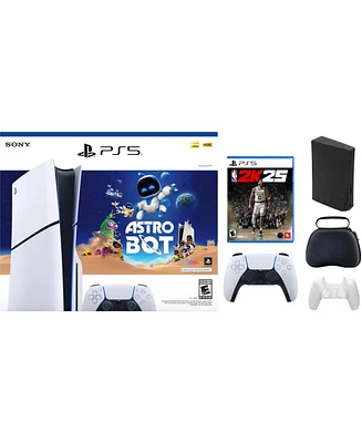 PS5 - Playstation 5 Disc Astrobot Bundle With Accessories, Extra Controller, & Nba 2K25 Game