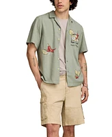 Lucky Brand Men's Vice Short Sleeve Button-Front Graphic Camp Shirt