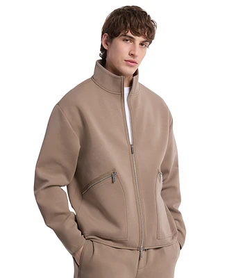 Michael Kors Men's Polished Long Sleeve Mock Neck Zip-Front Jacket