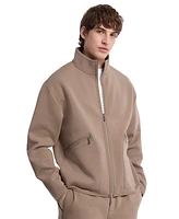Michael Kors Men's Polished Long Sleeve Mock Neck Zip-Front Jacket