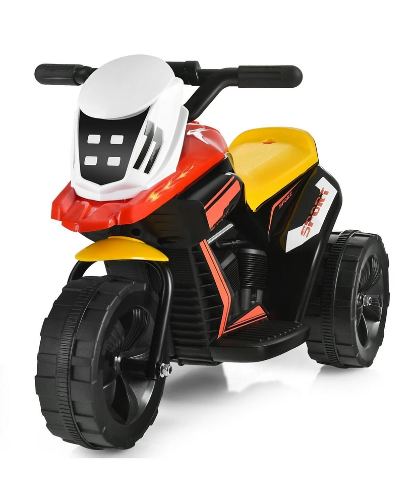 6V 3-Wheel Electric Ride-On Toy Motorcycle Trike with Music and Horn