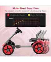 Pedal Powered 4-Wheel Toy Car with Adjustable Steering Wheel and Seat