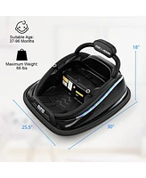 12V Kids Bumper Car Ride on Toy with Remote Control and 360 Degree Spin Rotation