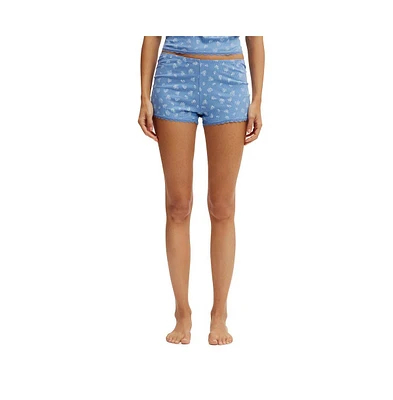 Cotton On Women's Rib Lace Ruched Boyshort