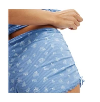 Cotton On Women's Rib Lace Ruched Boyshort