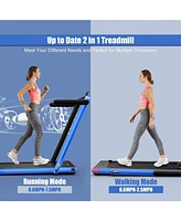 2.25HP 2-in-1 Folding Treadmill with App and Remote Control Speaker