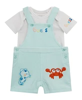 Guess Baby Boys 2-Piece Bodysuit and Terry Overall Set