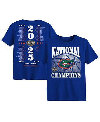 Outerstuff Preschool Royal Florida Gators 2025 Ncaa Men's Basketball National Champions Bracket T-Shirt