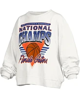 Pressbox Women's White Florida Gators 2025 Ncaa Men's Basketball National Champions Trilogy Janice Oversized Fleece Pullover Sweatshirt