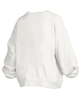 Pressbox Women's White UConn Huskies 2025 Ncaa Basketball National Champions Trilogy Janice Oversized Fleece Pullover Sweatshirt