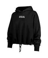 '47 Brand Women's Black Tampa Bay Rays City Connect Venice Cropped Pullover Hoodie