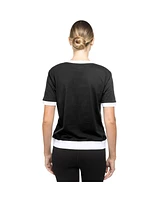 New Era Women's Black San Francisco Giants 2025 City Connect Rhinestone V-Neck T-Shirt