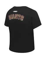 Pro Standard Women's Black San Francisco Giants Game Day Classics Baby Doll Cropped T-Shirt
