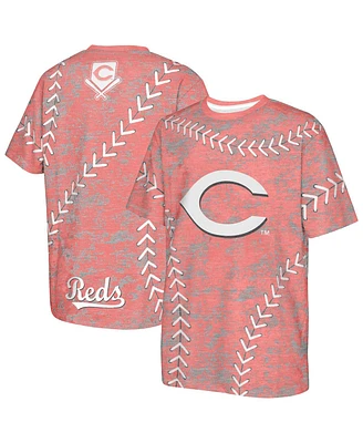 Outerstuff Big Boys and Girls Red Cincinnati Reds Slide Score Bold T-Shirt