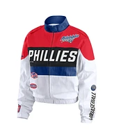 Wear by Erin Andrews Women's Red/White Philadelphia Phillies Racing Full-Zip Jacket