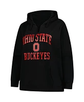 Fanatics Women's Black Ohio State Buckeyes Heart Soul Notch Neck Pullover Hoodie