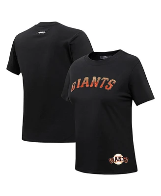 Pro Standard Women's Black San Francisco Giants Rhinestone Slim Fit T-Shirt