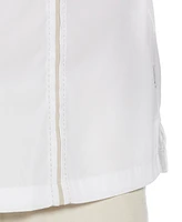 Cubavera Men's Pick Stitch Panel Short Sleeve Button-Down Shirt