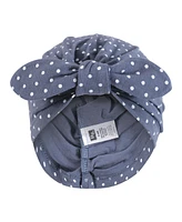 Hudson Baby Baby Girls Hudson Turban Cotton Headwraps, Butterfly Floral, 0-24 Months