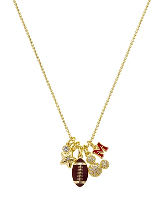 Disney Cubic Zirconia Mickey Mouse Football Charm Necklace