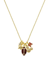 Disney Cubic Zirconia Mickey Mouse Football Charm Necklace