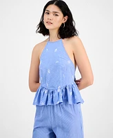 En Saison Women's Amelie Striped Peplum Top