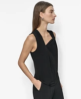 Dkny Women's Asymmetrical-Neck Sleeveless Top