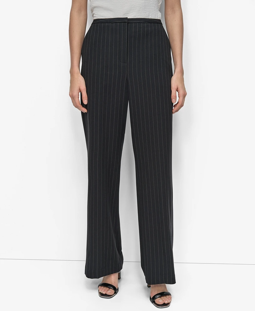 Dkny Women's Pinstripe High-Rise Flare-Leg Pants