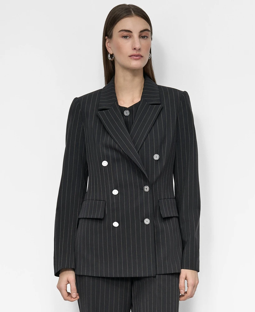 Dkny Women's Pinstripe Double Breasted Blazer