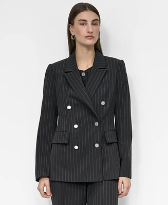 Dkny Women's Pinstripe Double Breasted Blazer