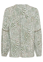 Olsen Women's Neo Animal Print Tunic Blouse