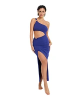 Lscn by Lascana Women's One Shoulder Cut Out Maxi Dress