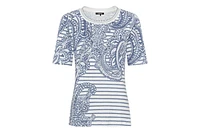 Olsen Women's Paisley Denim Print T-Shirt