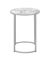 Compact Round End Table for Living Room or Bedroom