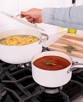 Alva Mobi 8-Piece Cream Nonstick Cookware Set - Non-Toxic Pfas/Ptfe/Pfoa-Free, Induction & Oven Compatible, Dishwasher Safe