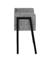 Industrial Metal and Wood End Table with Shelf