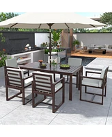 Mondawe Patio Dining Set Outdoor Dining Table and Chair Set with and Removable Cushions for Patio