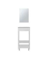 Ingold Bathroom Set, Cabinet with Sink + Mirror, 2 Doors, 4 Legs, 2 Shelves, 1 Mirror, White