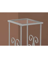 Contemporary Glass and Metal Square End Table with Lower Shelf