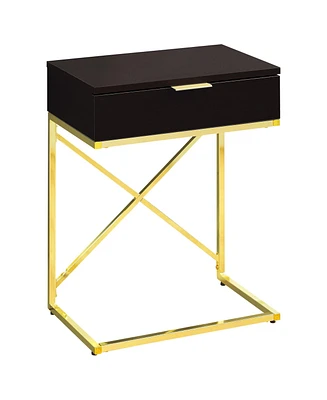 Modern Farmhouse End Table with Wood Top and Metal Frame