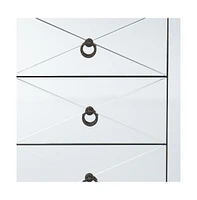 26" Silver End Table With Three Drawers