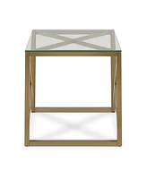 Industrial Square End Table with Solid Steel Construction – Modern Accent Furniture