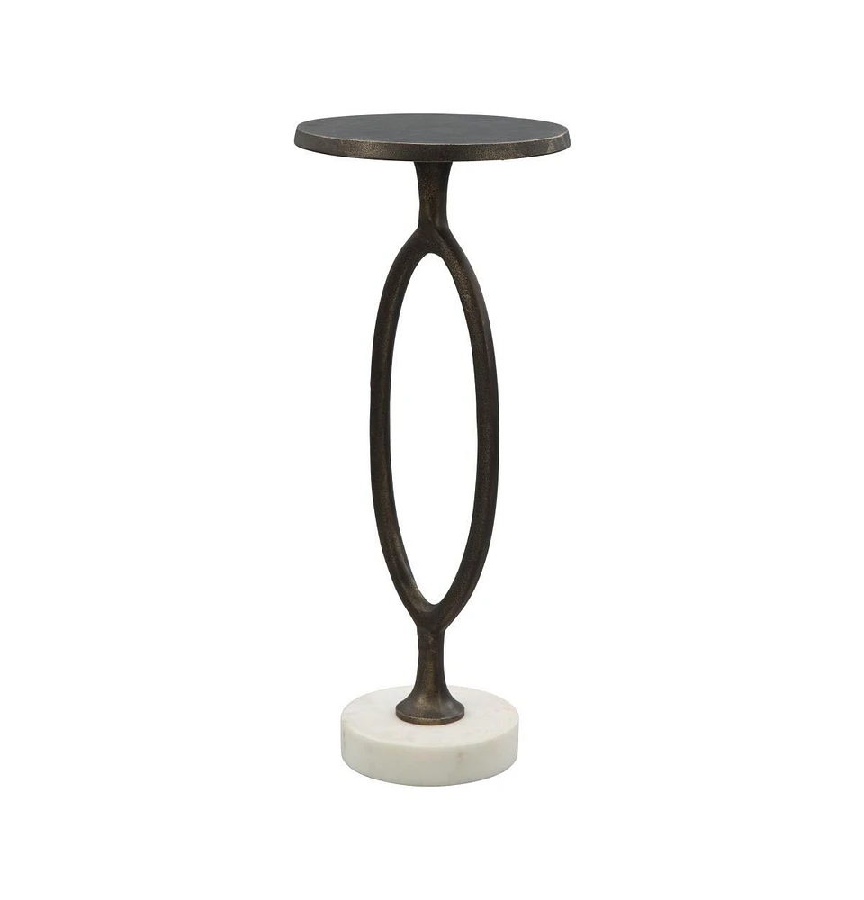 Modern 25" End Table – Bronze Finish Aluminum Design for Living Room or Patio