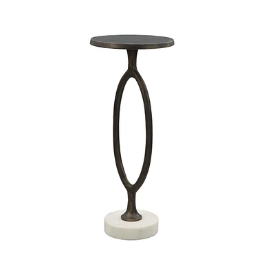 Modern 25" End Table – Bronze Finish Aluminum Design for Living Room or Patio