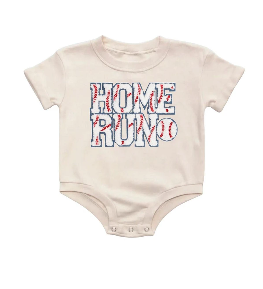 Sweet Wink Baby Boys Home Run Patch Short Sleeve Romper