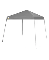 Crown Shades 10' x 10' Base 8' x 8' Top Instant Pop Up Canopy w/Carry Bag, Gray