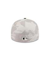 New Era Men's Light Beige/Olive Texas Rangers 2025 Armed Forces Day Low Profile 59FIFTY Fitted Hat