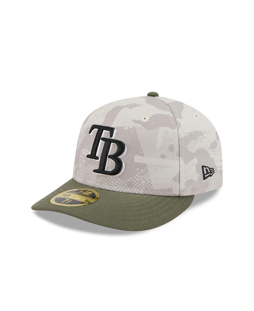 New Era Men's Light Beige/Olive Tampa Bay Rays 2025 Armed Forces Day Low Profile 59FIFTY Fitted Hat